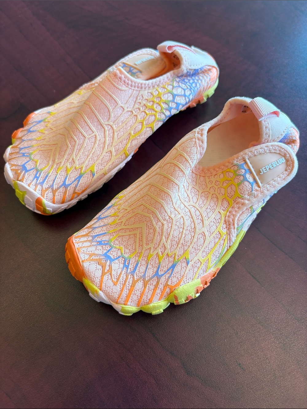Kids Peach Multi Water Shoes - Slip-On Swim Sneakers